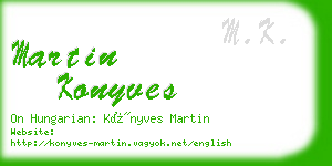 martin konyves business card